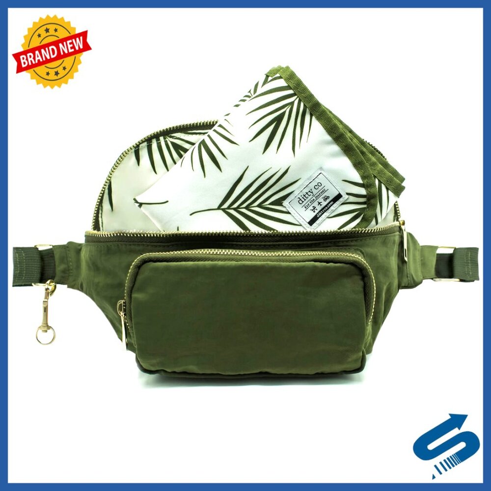 Small Diaper Bag Fanny Pack Crossbody with Waterproof Changing Pad